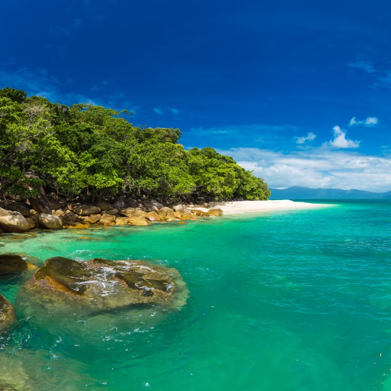 Nudey Beach on Fitzroy Island, Cairns area, Queensland, Australia,Great Barrier Reef.