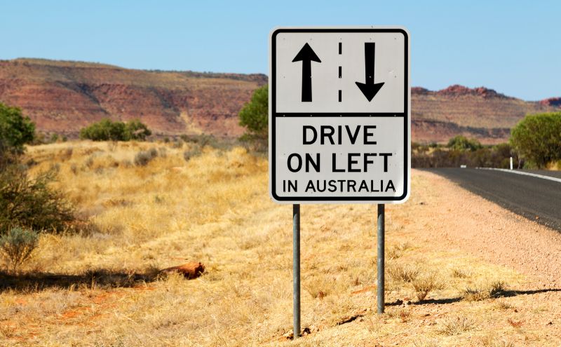 We drive on the left in Australia 
