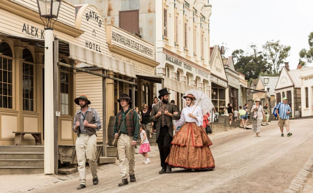 People in historical dress at Sovereign Hill Ballarat
