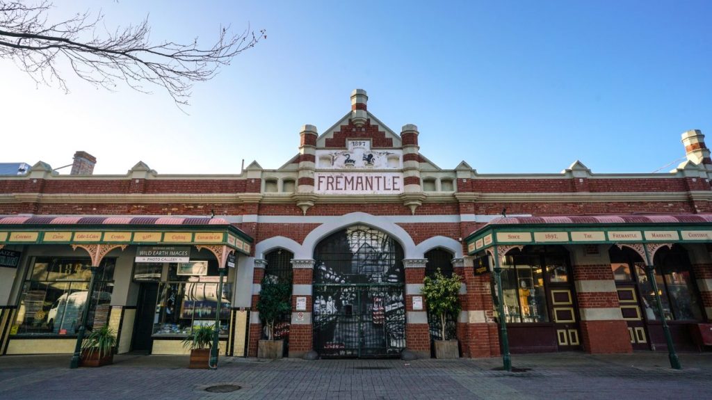 Fremantle, Western Australia - Aug 6th 2019: The landmark Fremantle Markets is a public market selling food and fashion. The building was built in 1897.