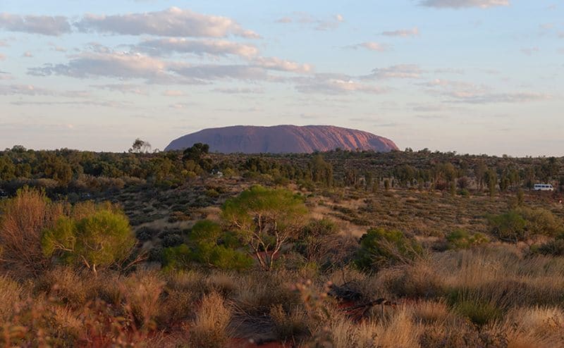 Australian Landmark Uluru at sunset 