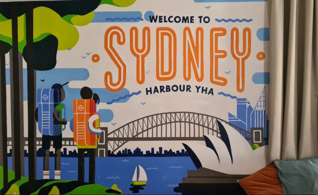 YHA Sydney Harbour Welcome Sign