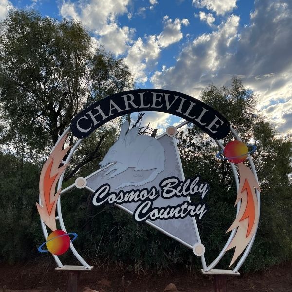 Sign proclaiming that Charleville is bilby country.