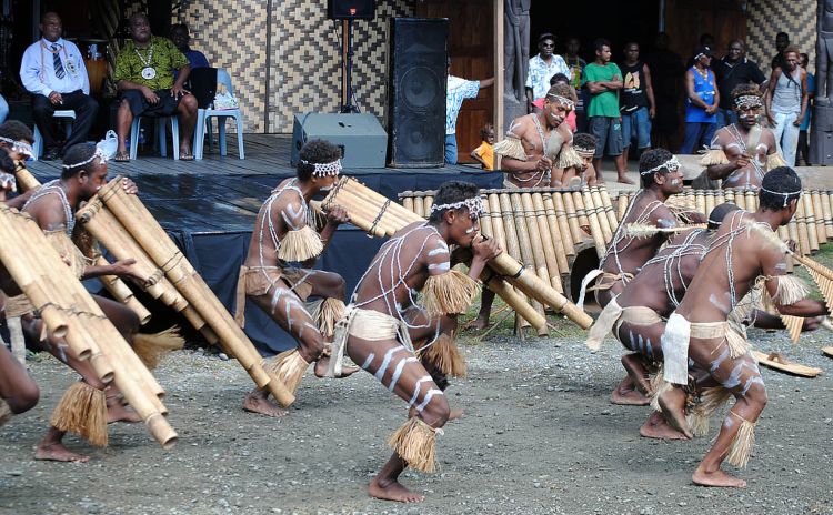 Islander dance group in the Soloman Islands