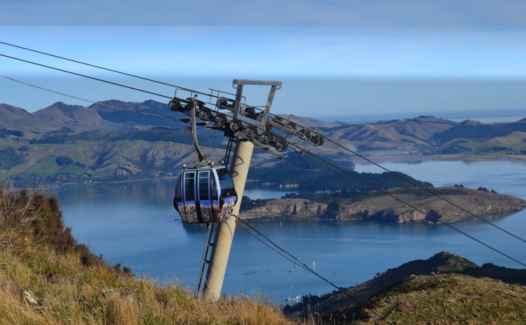 View of water over Christchurch Gondola