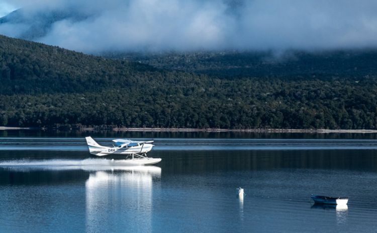 Wings and water seaplane on Lake Te Anau