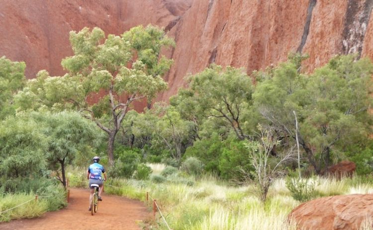 Cycling around Uluru
