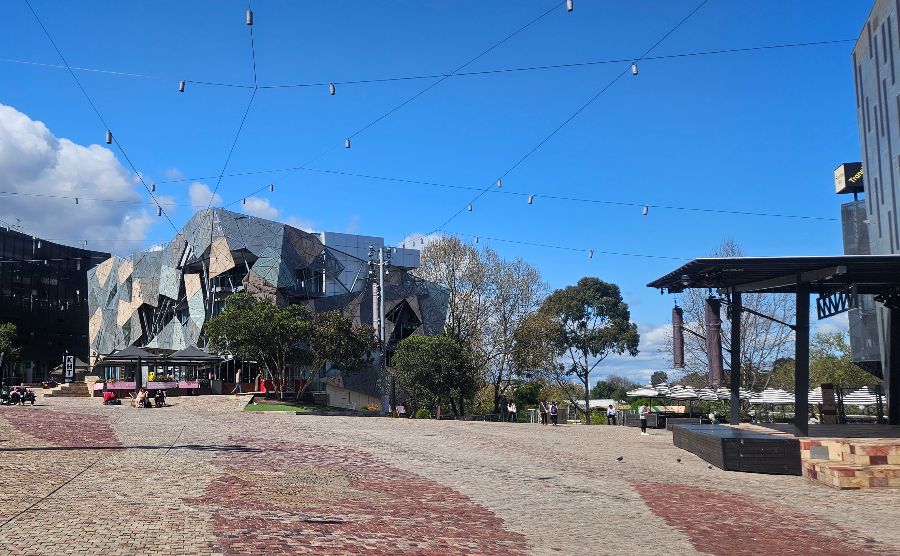 Federation Square Melbourne on a sunny winter's day