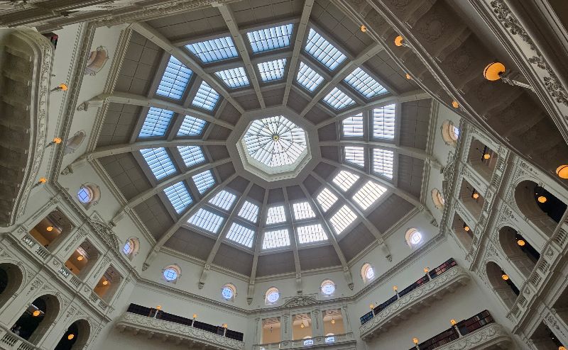 The famous La Trobe Reading Room dome in the State Library of Victoria