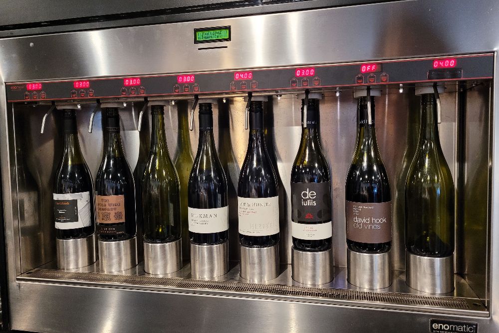 The self-serve Enomatic tasting system at Wine House